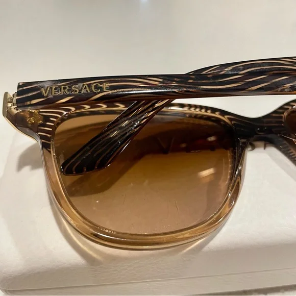 Versace Brown and Gold Sunglasses - Picture 10 of 16
